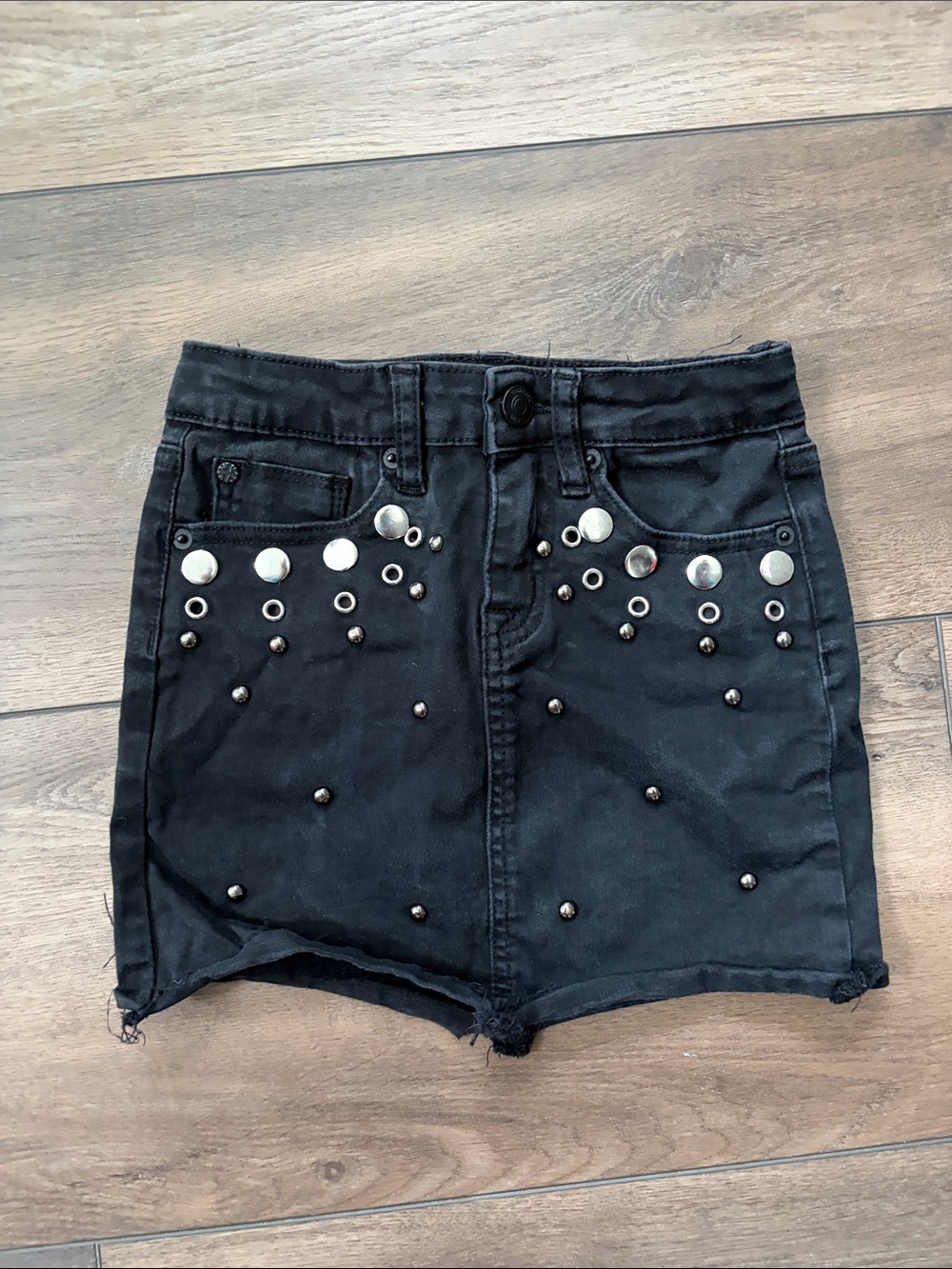 Hudson Jeans Black Studded Girls Denim Skirt